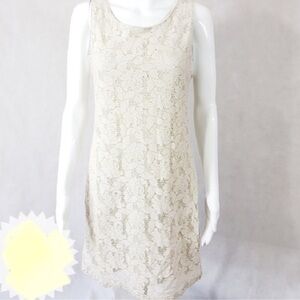 Candie's Cream Lace Sleeveless Shift Dress